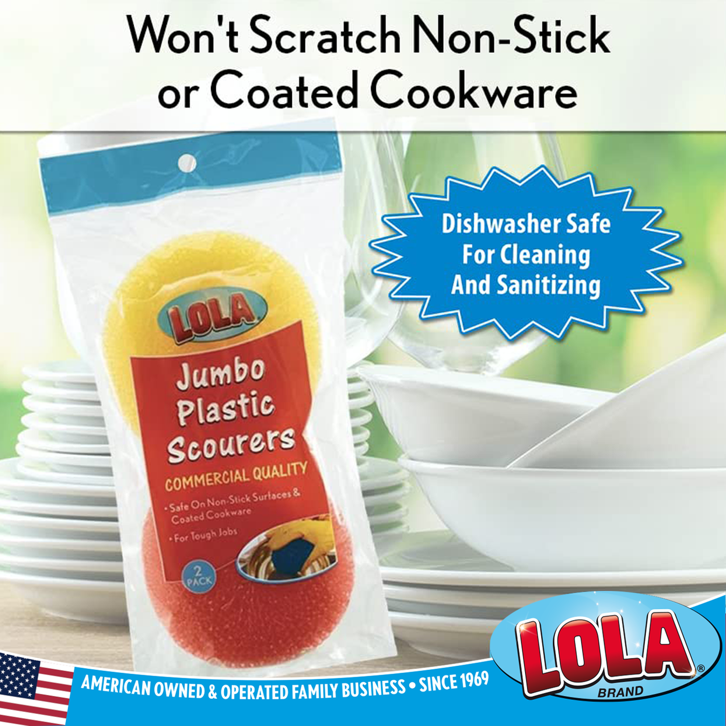 Jumbo Plastic Mesh Scourer - 2 Pack (Assorted Colors)