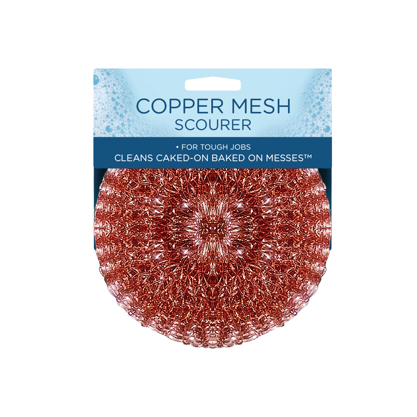 Copper Mesh Scourer, size 3.5" x 3.5" x 1.25", for Heavy Duty Jobs