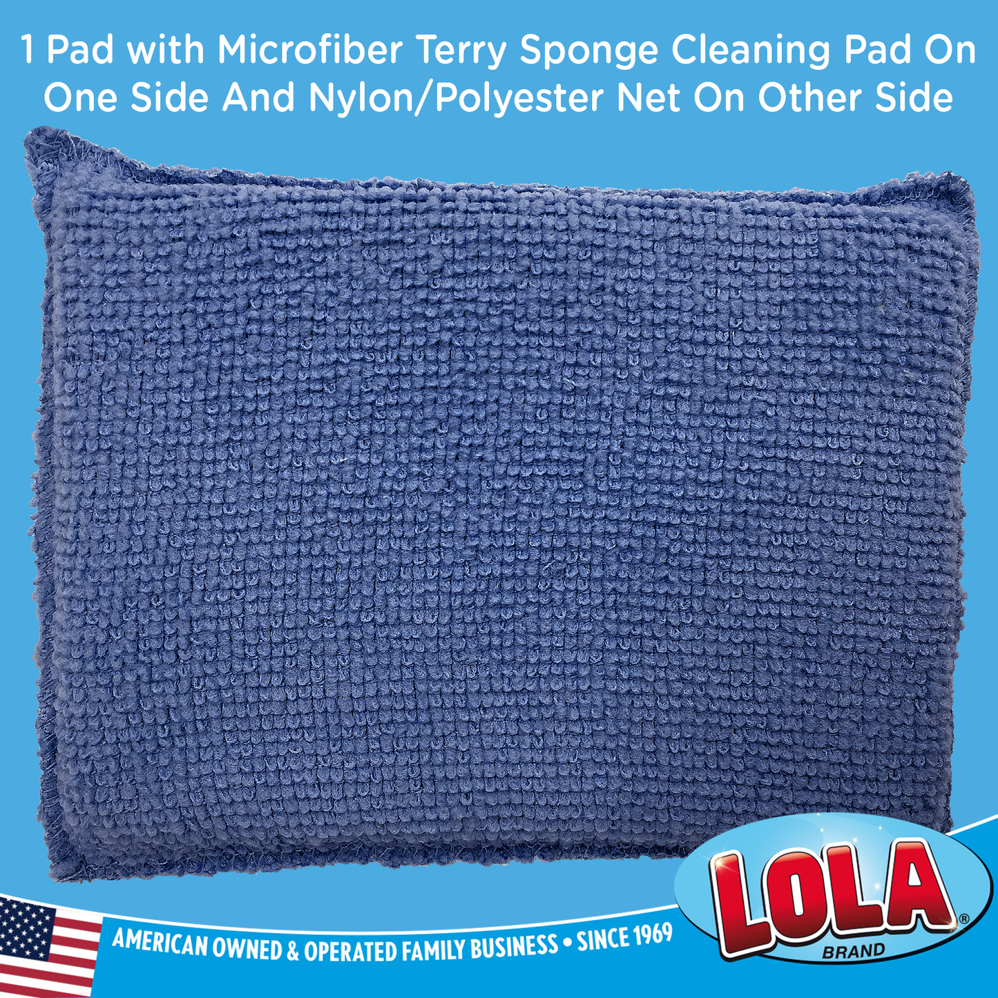 Nylon Net & Terry Sponge 2-Way Cleaning Pad