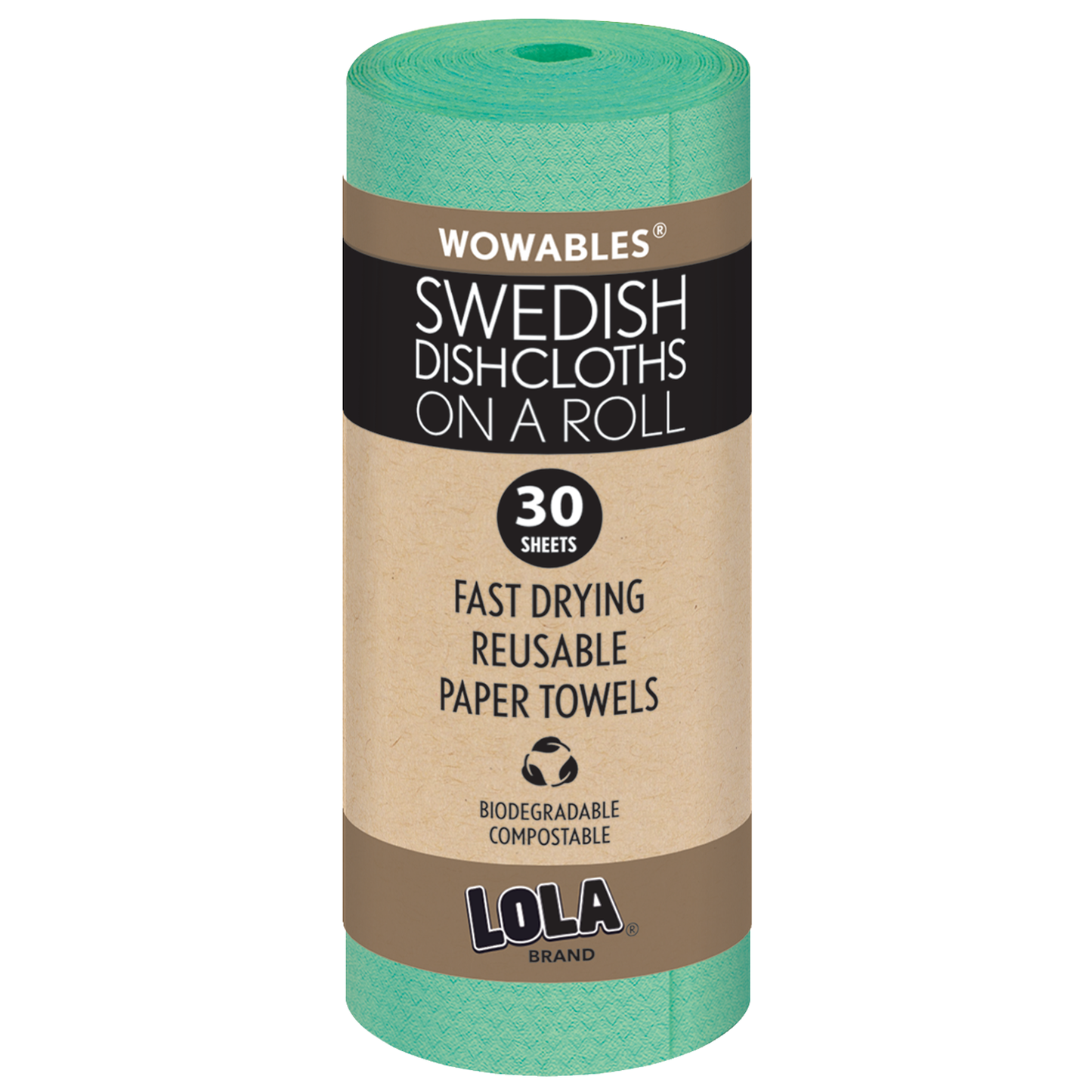 Swedish Dish Cloths "On a Roll", Reusable & Biodegradable Paper Towels