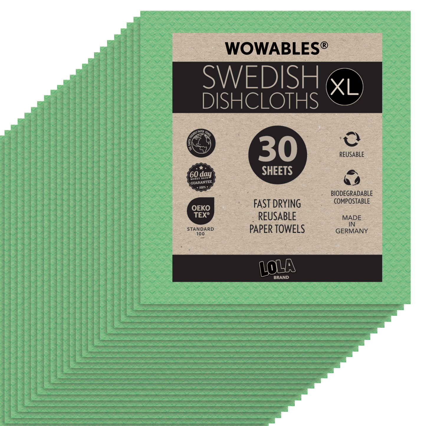 Swedish Dish Cloths "On a Roll", Reusable & Biodegradable Paper Towels