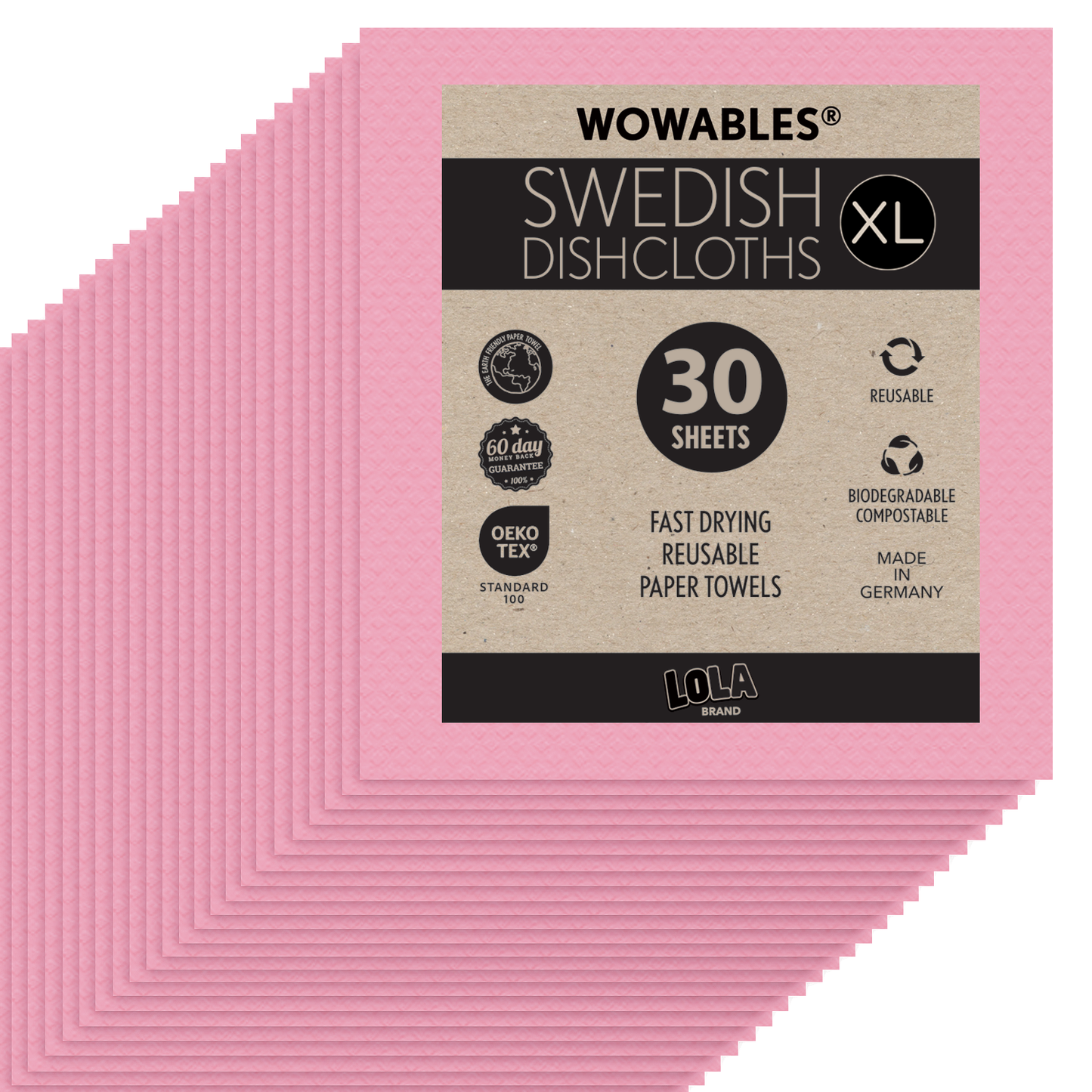 Swedish Dish Cloths "On a Roll", Reusable & Biodegradable Paper Towels