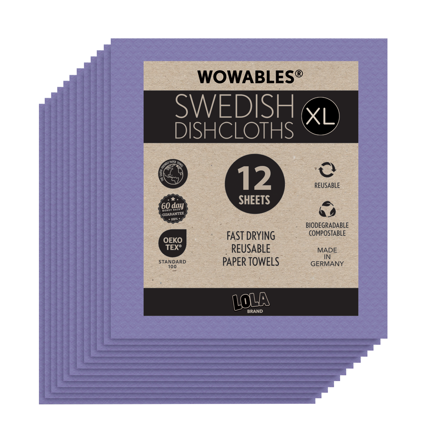 Swedish Dish Cloths "On a Roll", Reusable & Biodegradable Paper Towels