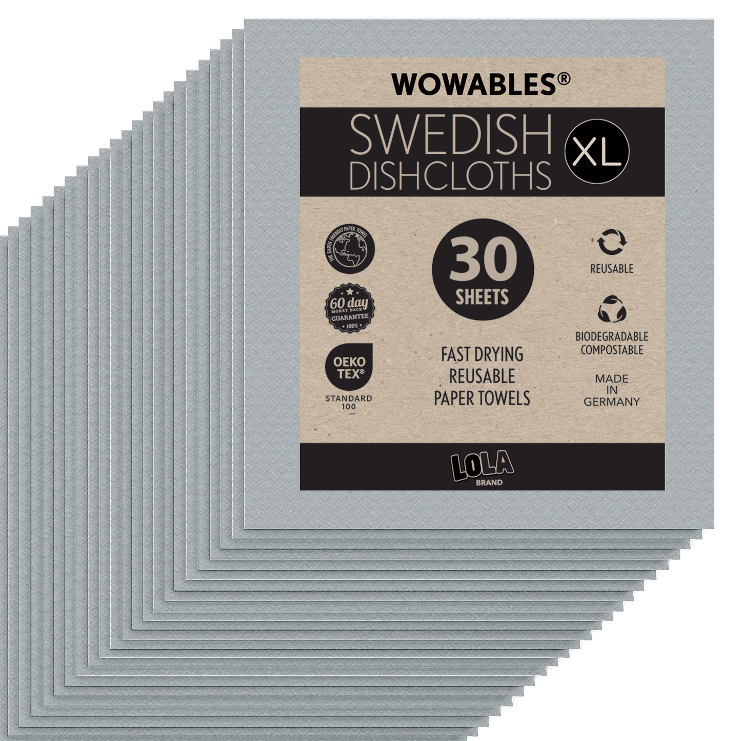 Swedish Dish Cloths "On a Roll", Reusable & Biodegradable Paper Towels