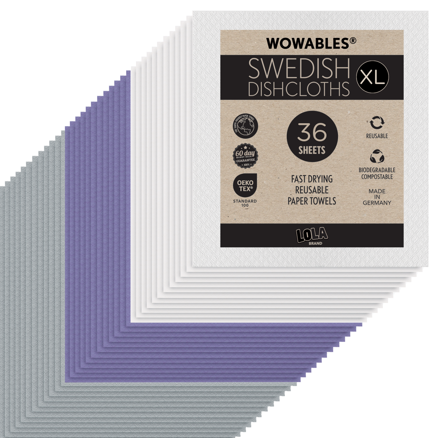 Swedish Dish Cloths "On a Roll", Reusable & Biodegradable Paper Towels