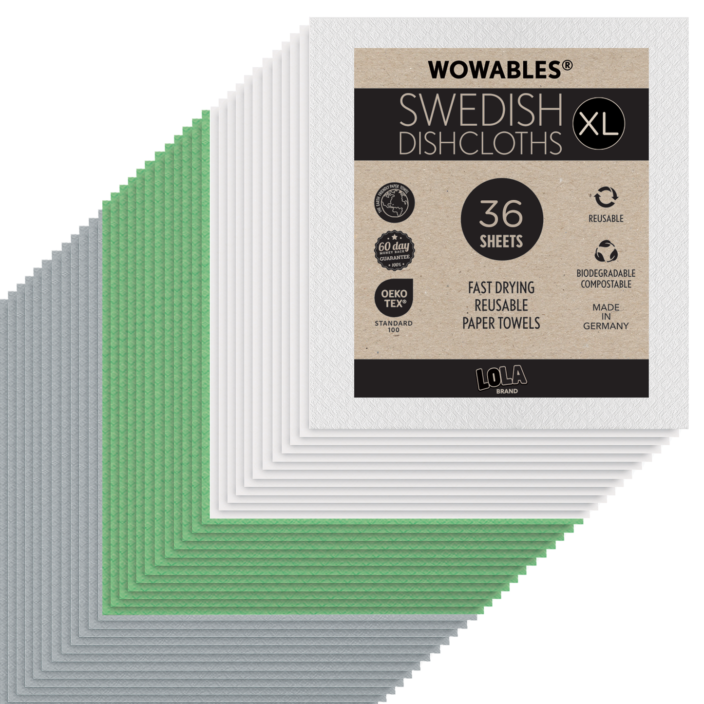 Swedish Dish Cloths "On a Roll", Reusable & Biodegradable Paper Towels