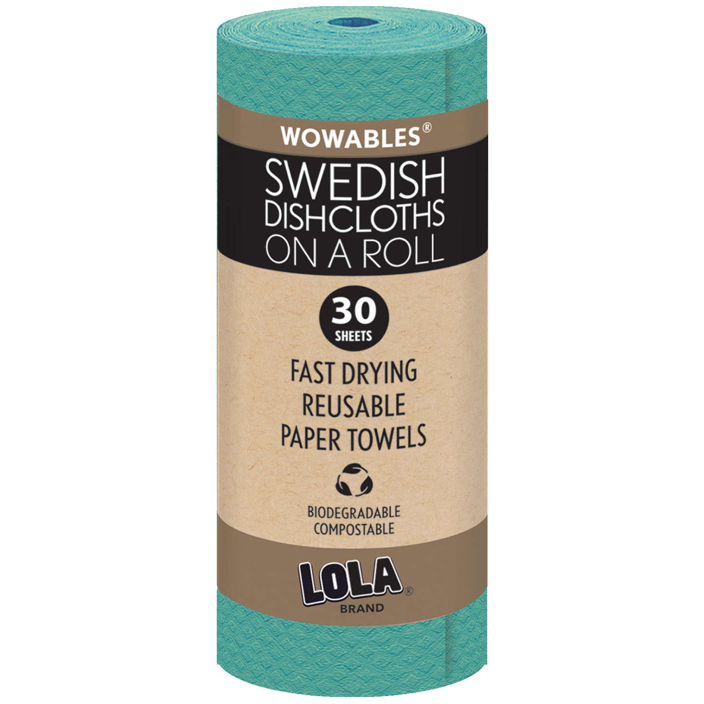 Swedish Dish Cloths "On a Roll", Reusable & Biodegradable Paper Towels