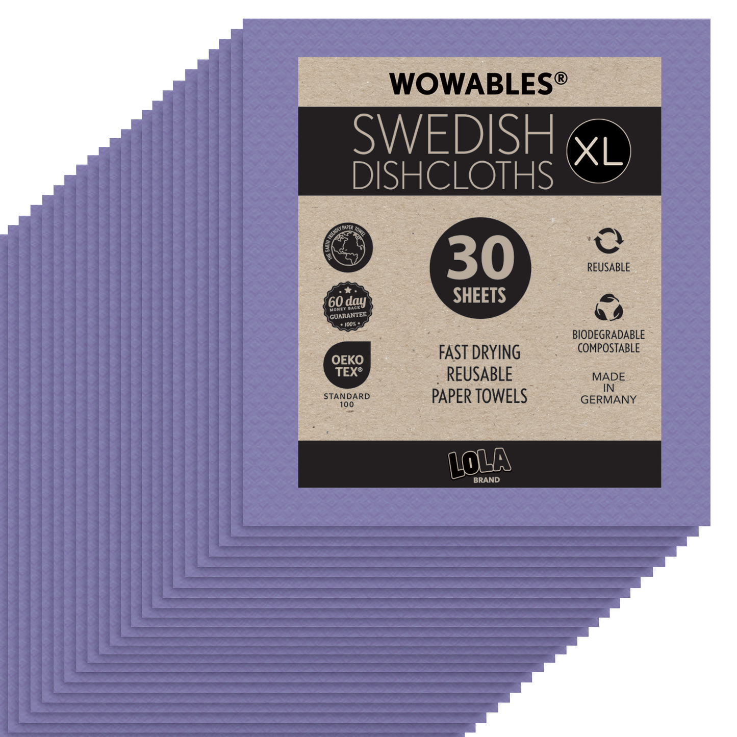Swedish Dish Cloths "On a Roll", Reusable & Biodegradable Paper Towels