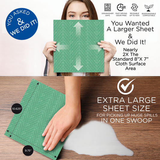Swedish Dish Cloths "On a Roll", Reusable & Biodegradable Paper Towels