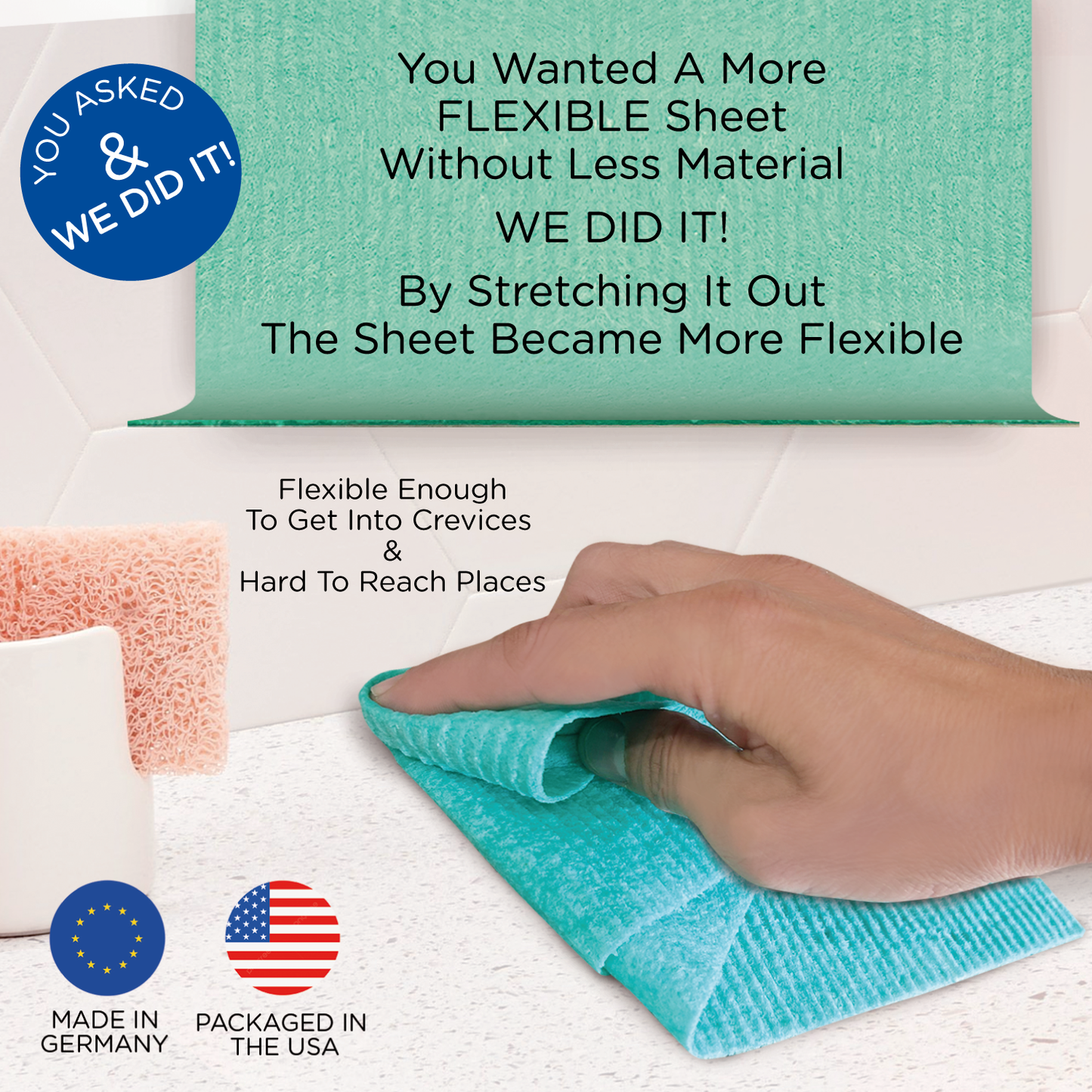 Swedish Dish Cloths "On a Roll", Reusable & Biodegradable Paper Towels