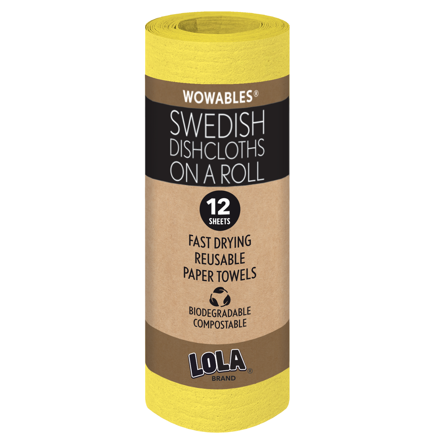 Swedish Dish Cloths "On a Roll", Reusable & Biodegradable Paper Towels