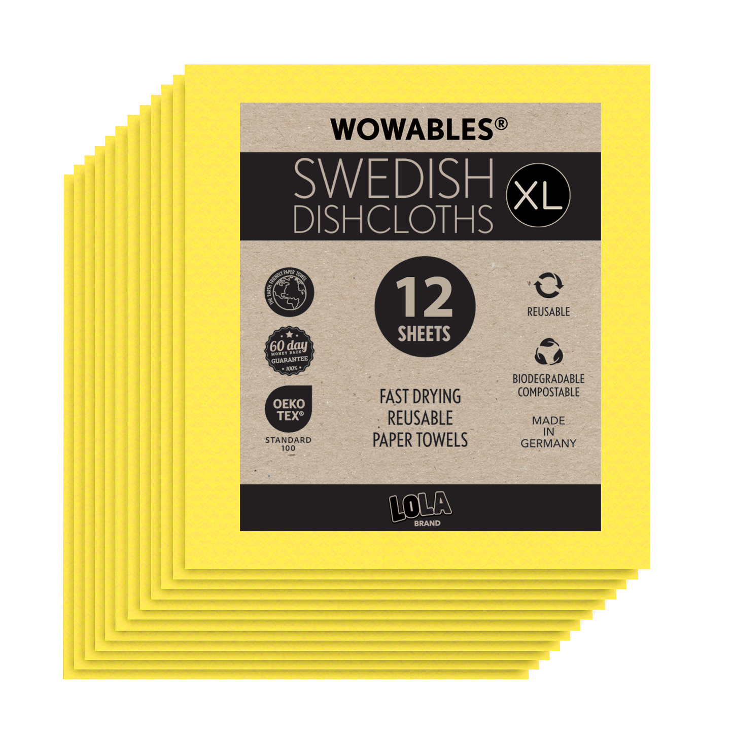 Swedish Dish Cloths "On a Roll", Reusable & Biodegradable Paper Towels