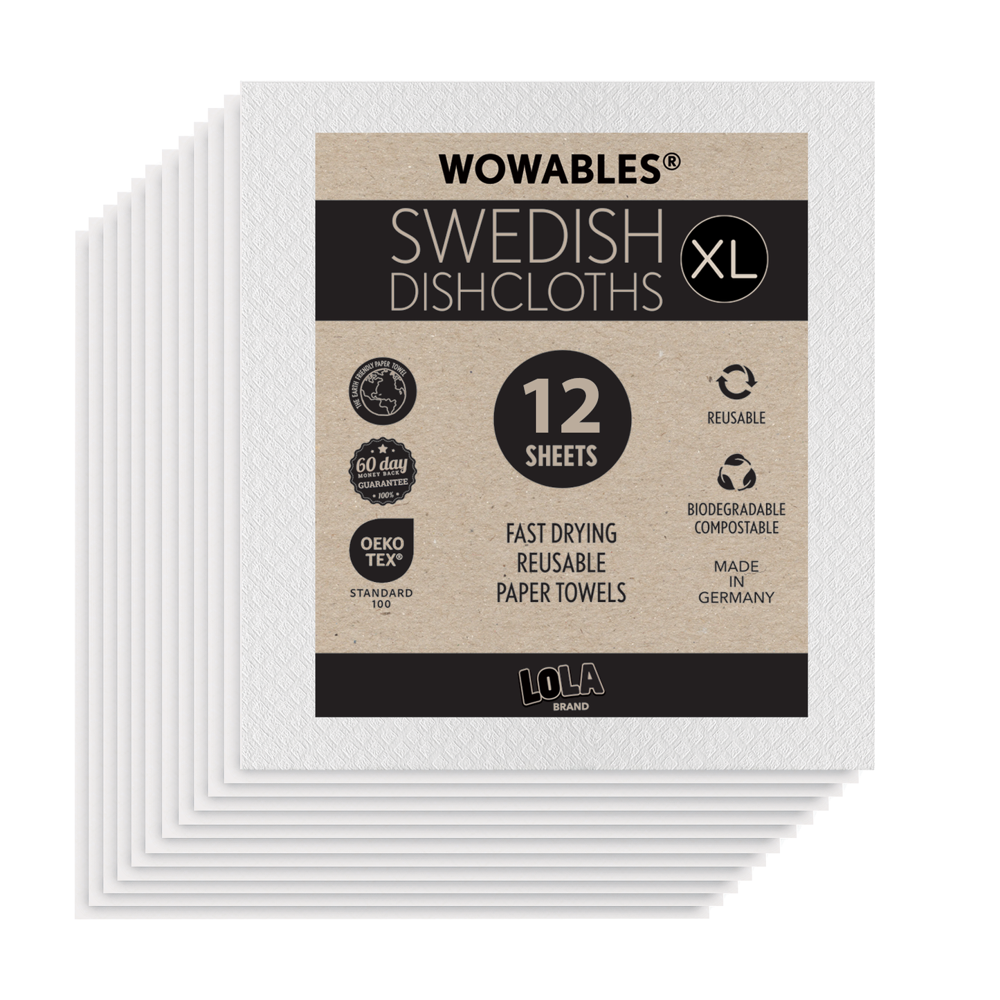 Swedish Dish Cloths "On a Roll", Reusable & Biodegradable Paper Towels