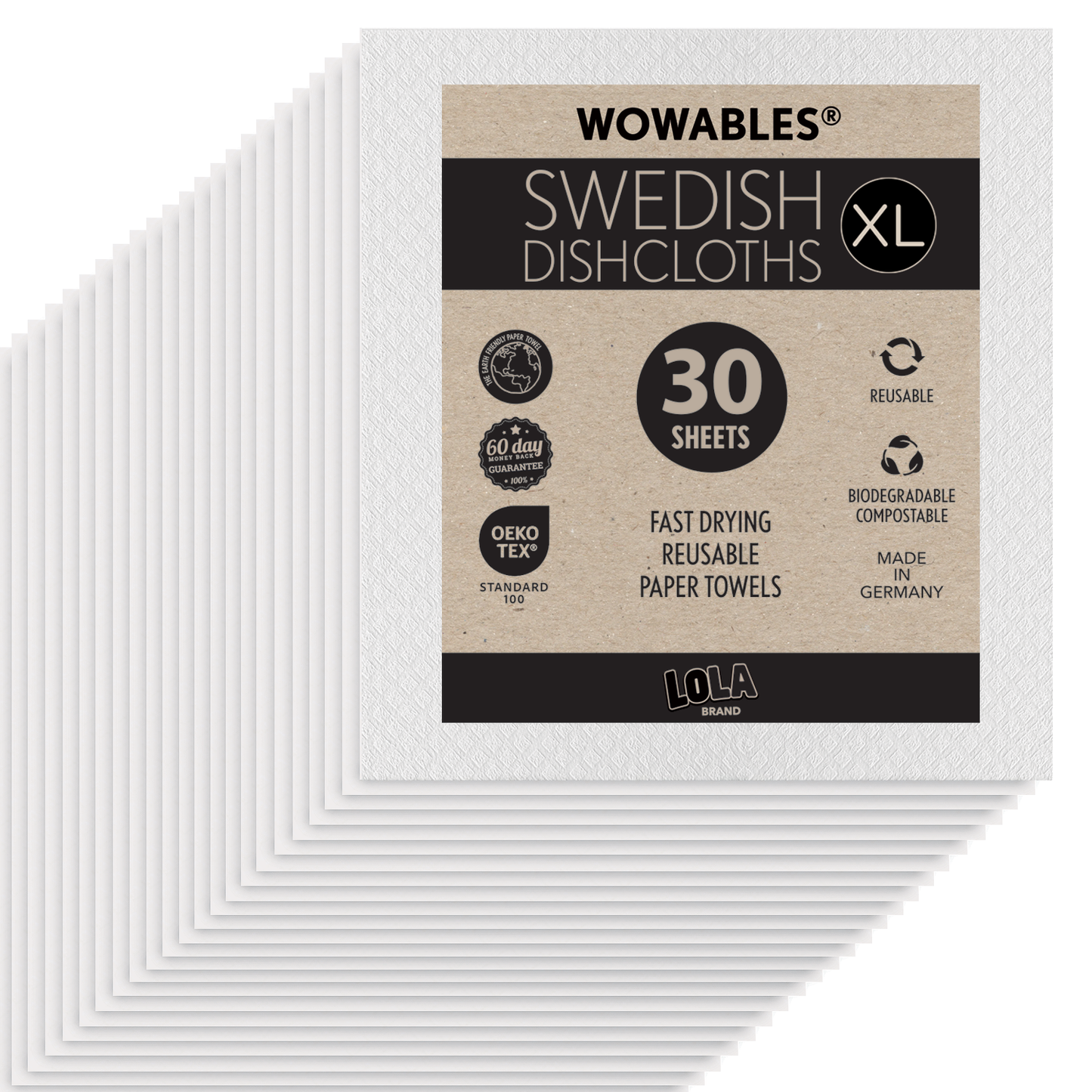 Swedish Dish Cloths "On a Roll", Reusable & Biodegradable Paper Towels