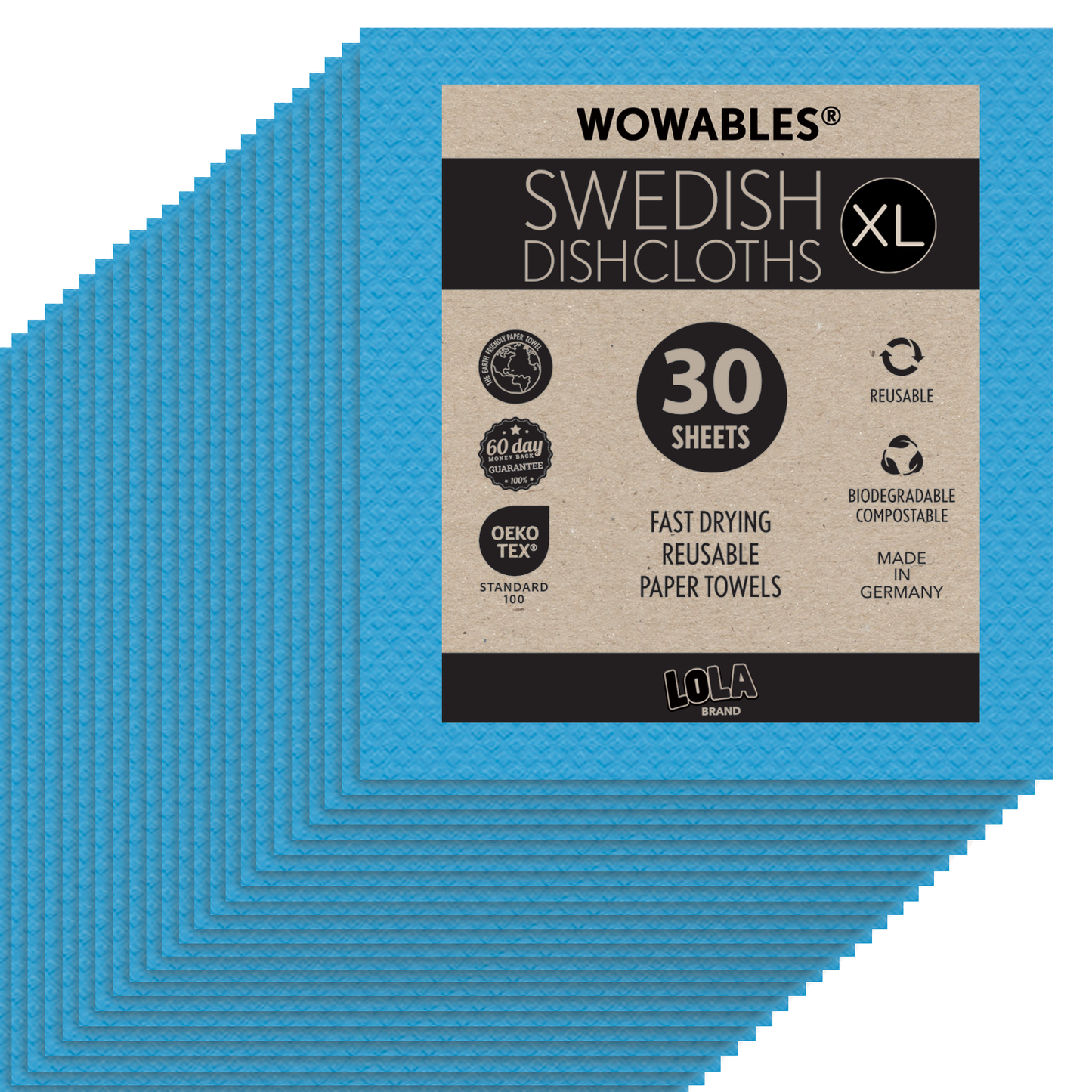 Swedish Dish Cloths "On a Roll", Reusable & Biodegradable Paper Towels