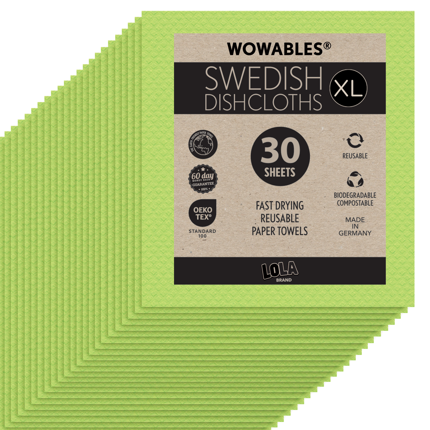 Swedish Dish Cloths "On a Roll", Reusable & Biodegradable Paper Towels