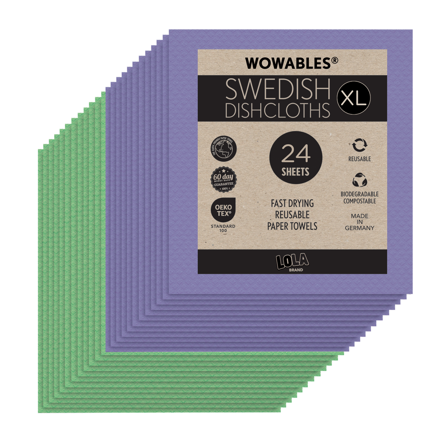 Swedish Dish Cloths "On a Roll", Reusable & Biodegradable Paper Towels