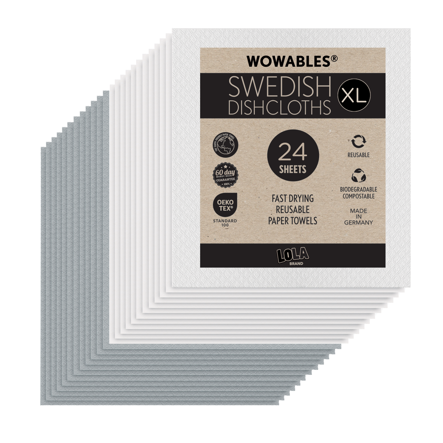 Swedish Dish Cloths "On a Roll", Reusable & Biodegradable Paper Towels
